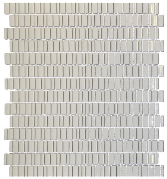 White Chiclets Glass Mosaic 12x12 - EACH