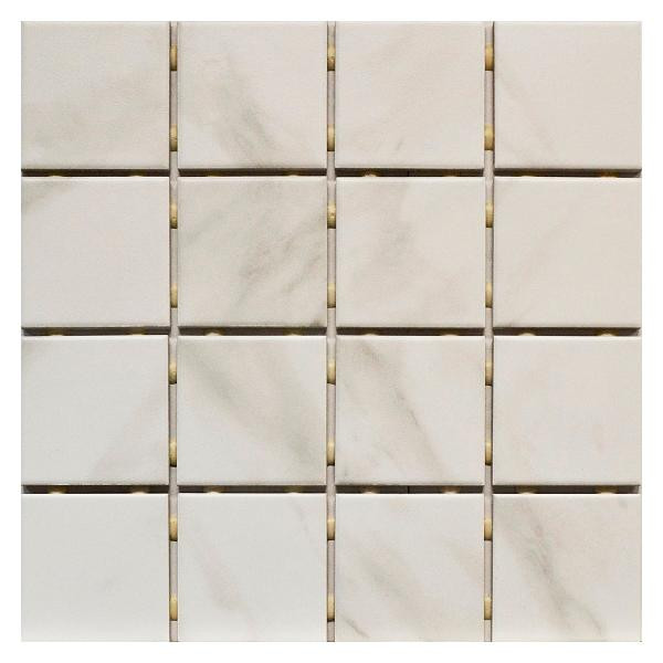 OMD-15595 Carrara 3x3 Ceramic Mosaic 12x12 - EACH