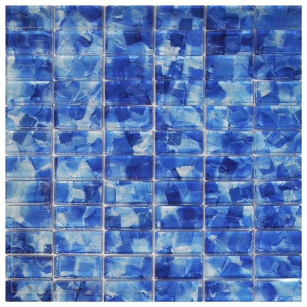 Flower Glass Iris Stacked 1x2 Mosaic 12x12 - EACH