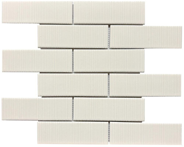 Coastal Hues Beige 2x6 Glass Mosaic 12x12 - EACH