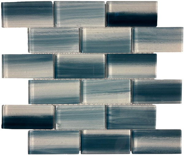 Waikiki Beach 2x4 Glass Mosaic 12x12 - EACH