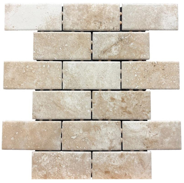 Esta Villa Terrace Beige 2x4 Mosaic 12x12 - EACH