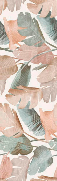 Enya Leaves White Ceramic Tile 12x40 - CASE