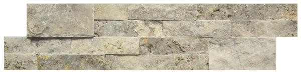Silver Travertine Splitface Ledger Panel 6x24 - EACH