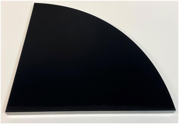 Black Glass Corner Shelf 9x9" - EACH