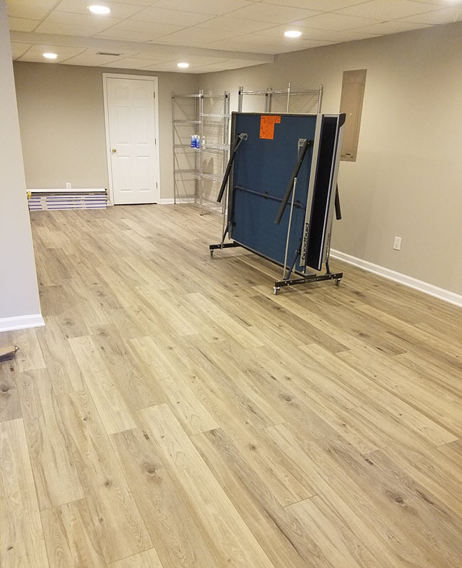 Basement remodel with LVT